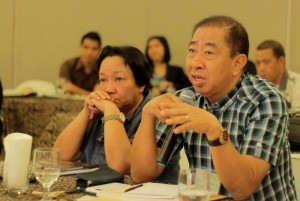 Oriental Mindoro Governor Umali stressing a point during   the Calapan workshop